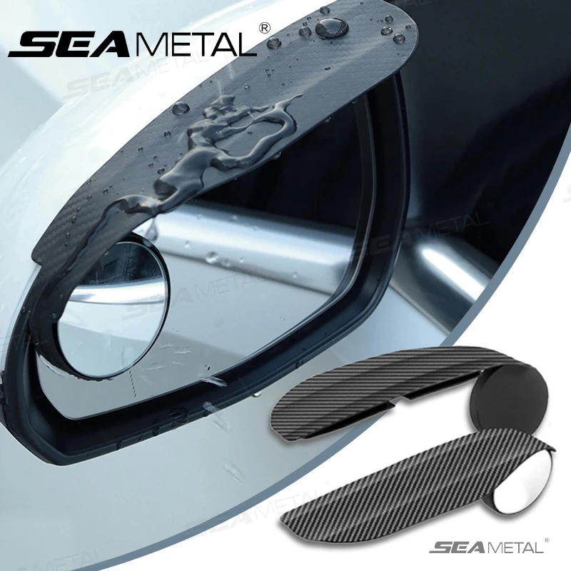 SEAMETAL Carbon Fiber Strukturierte Auto Rückspiegel Clip Design Regen Augenbraue Toter Winkel Spiegel Reflektierende Spiegel Und Regen Abdeckung