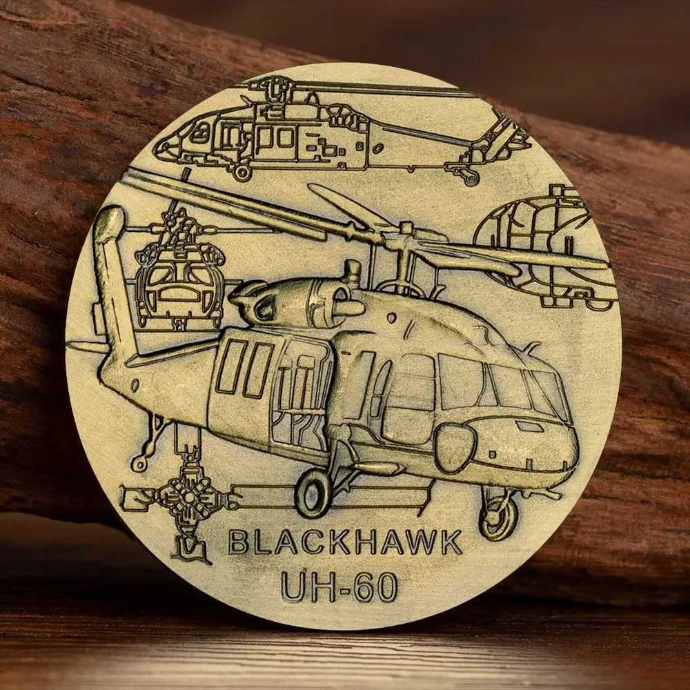 Blackhawk UH-60 Helicopter Antique Bronze Plated Commemorative Coin U.S. Marine Corps Collectible Coins