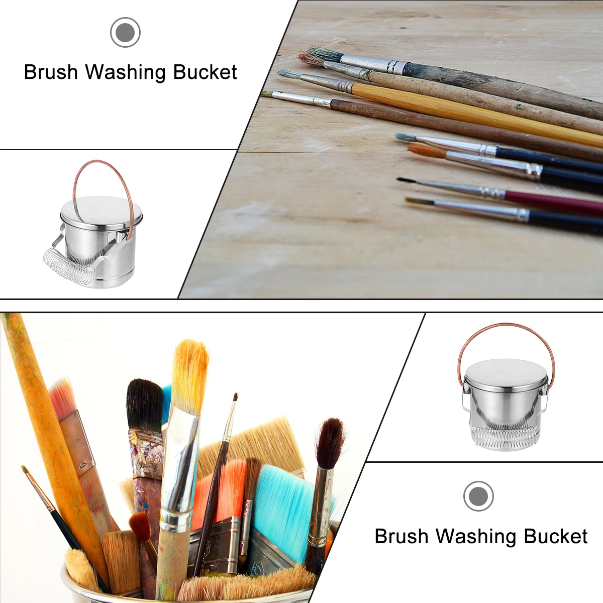 

1Pcs Multifunction Brush Washing Bucket Artist Brush Cleaner for Painting Cleaning Suitable for Home School Painting Washer