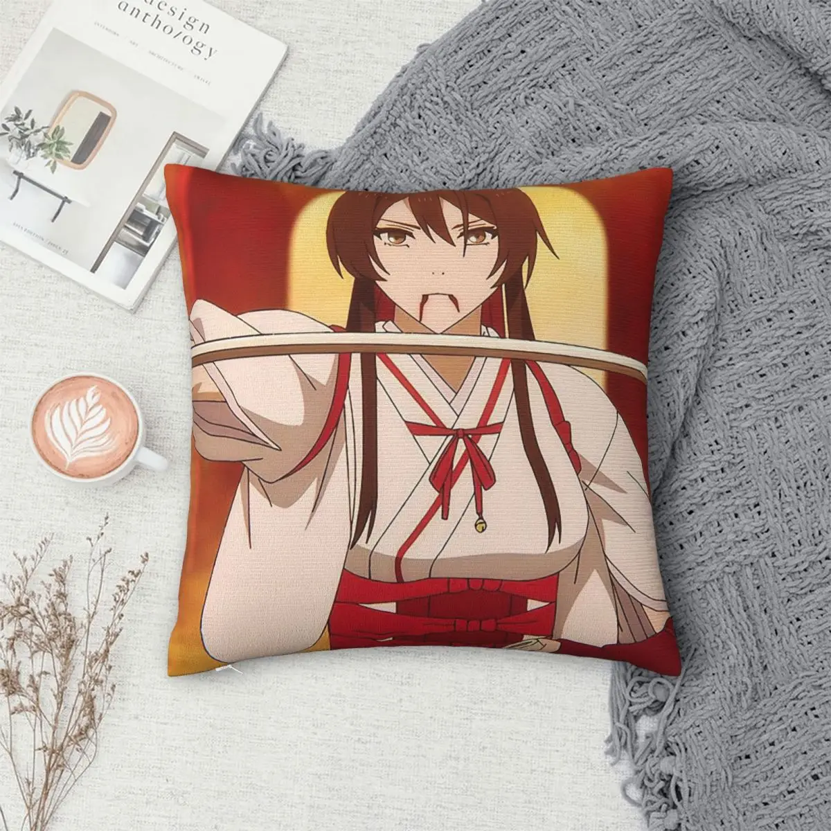 Anime Hells Paradise Jigokuraku Square Pillowcase Cushion Cover Pillow Case Throw Pillow Cover for Home Bedroom Car