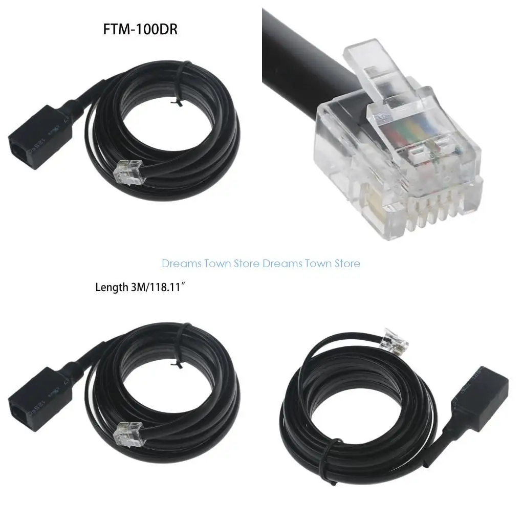 

HX6A Handheld Microphone Extension Cable 6Pin Connection Cord for FTM-100DR FTM-400DR FTM-400XDR 400DE 3200DR FT-7800 FT-8800