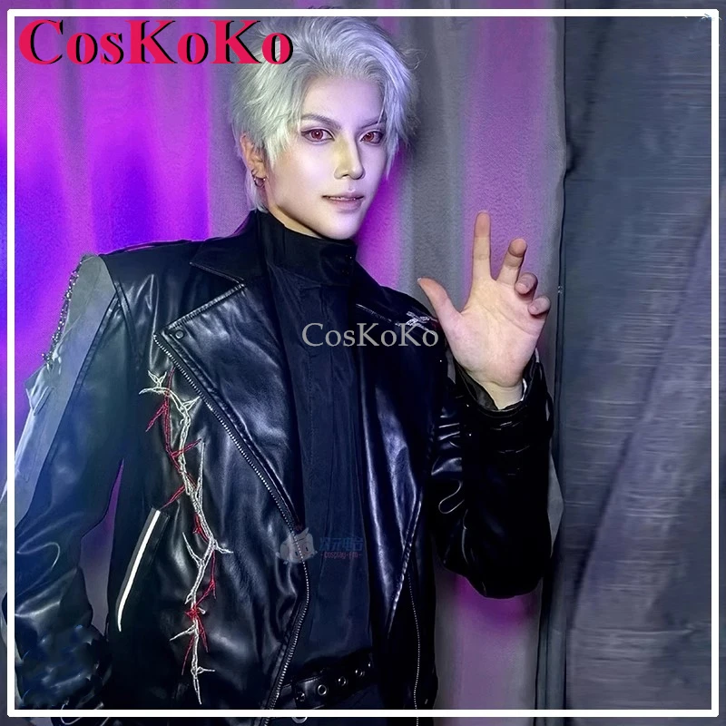 

CosKoKo Sylus Cosplay Game Love And Deepspace Costume Different World Guest Fashion Leather Jacket Halloween Role Play Clothing