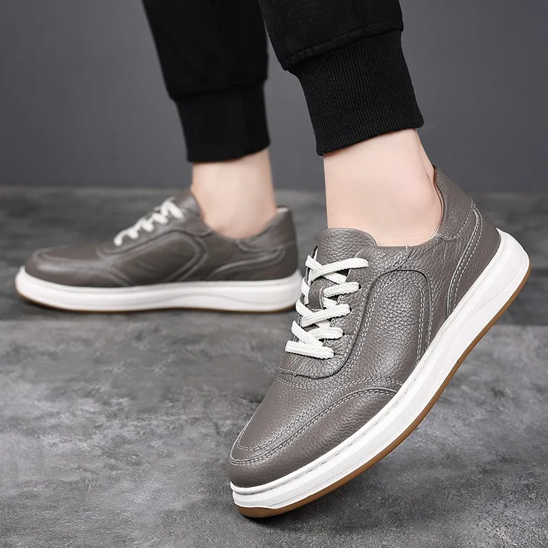 High Quality Men's Shoes Flat Genuine Leather Shoes for Men Mesh Breathable Male Sneakers Men Platform Shoes new Tenis Masculino