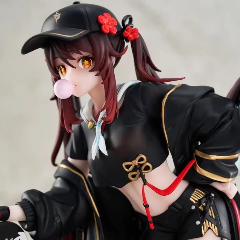 Anime HuTao figurka HuTao figurka ładna dziewczyna HuTao figurka lalka stojący Model kolekcja zabawek statua prezent ozdoba na biurko