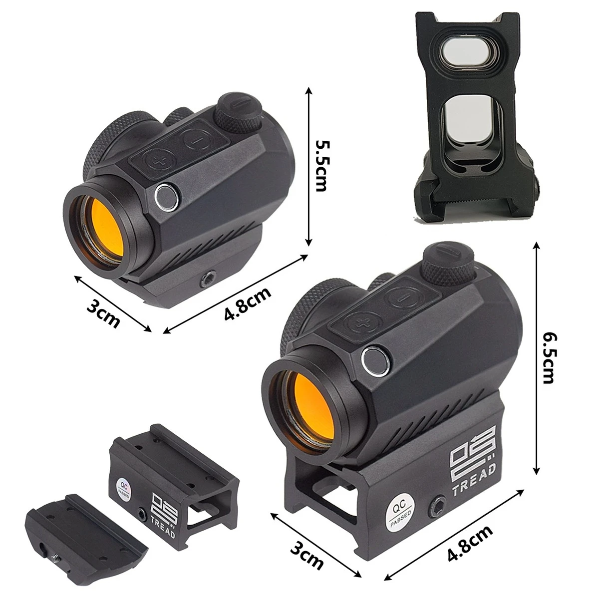 

Tactical R5 1x20mm Red Dot Sight Holographic Reflex Compact 2 MOA Riflescope Hunting Scope With Riser Mount