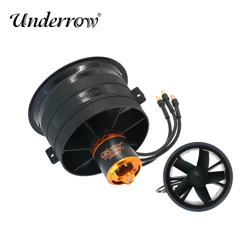 

QX-MOTOR QF2611 PRO 2900KV 3200KV 4000KV RC Brushless Motor With 64mm EDF 5 Blades Ducted Fan for 3S 4S 6S RC Jet Airplane