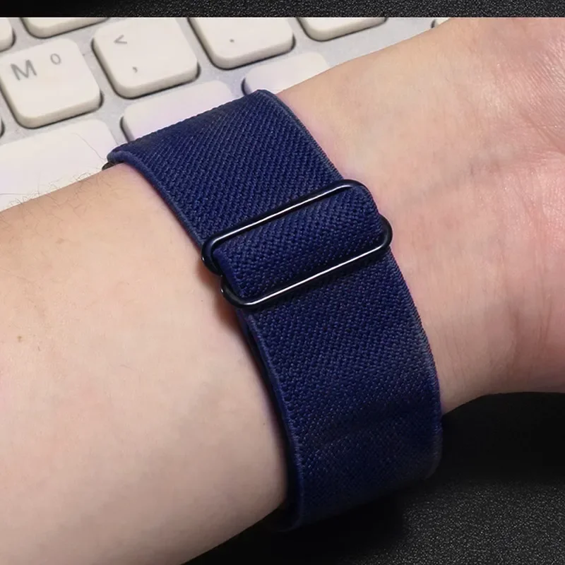 삼성 갤럭시 워치 4 5 6 7 40/44mm 프로 클래식 42/46mm 밴드 화웨이 Gt2/3 아마핏 Gts2/4 용 20mm 22mm 탄성 나일론 루프 스트랩