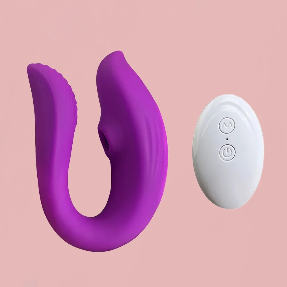 Remote Control Wearable Panty Vibe Women's Clit and Vaginal Sex Toy U Shape Couple Toy Sucker Female Masturbator Dildo Massager