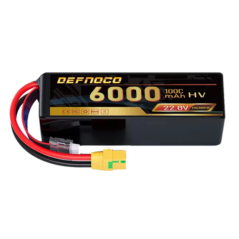

Defnoco 6000mAh 6S HV 22.8V High quality battery pack for FPV/UAV/Heli