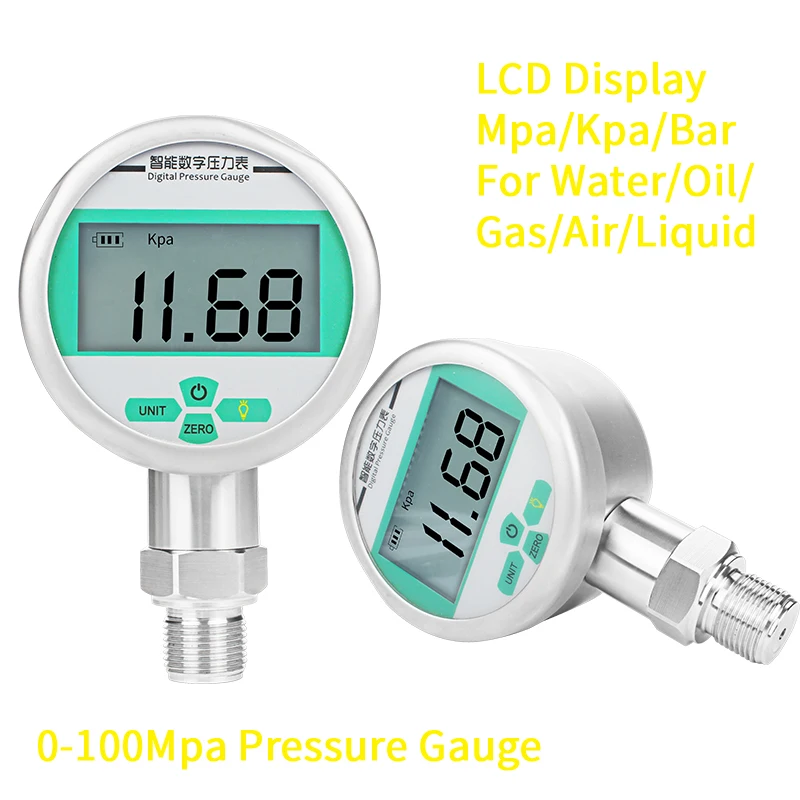 

Pressure Gauge 0.2G Digital Display 100mm Air 0-100Mpa With G1/4 For Water Oil Fuel Gas Electrionic High Pressure Manometer