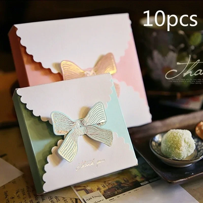 

Birthday Party 10 Pcs Sweets Bow Favor Box Wedding Candy Box Baby Christmas Gift Bags