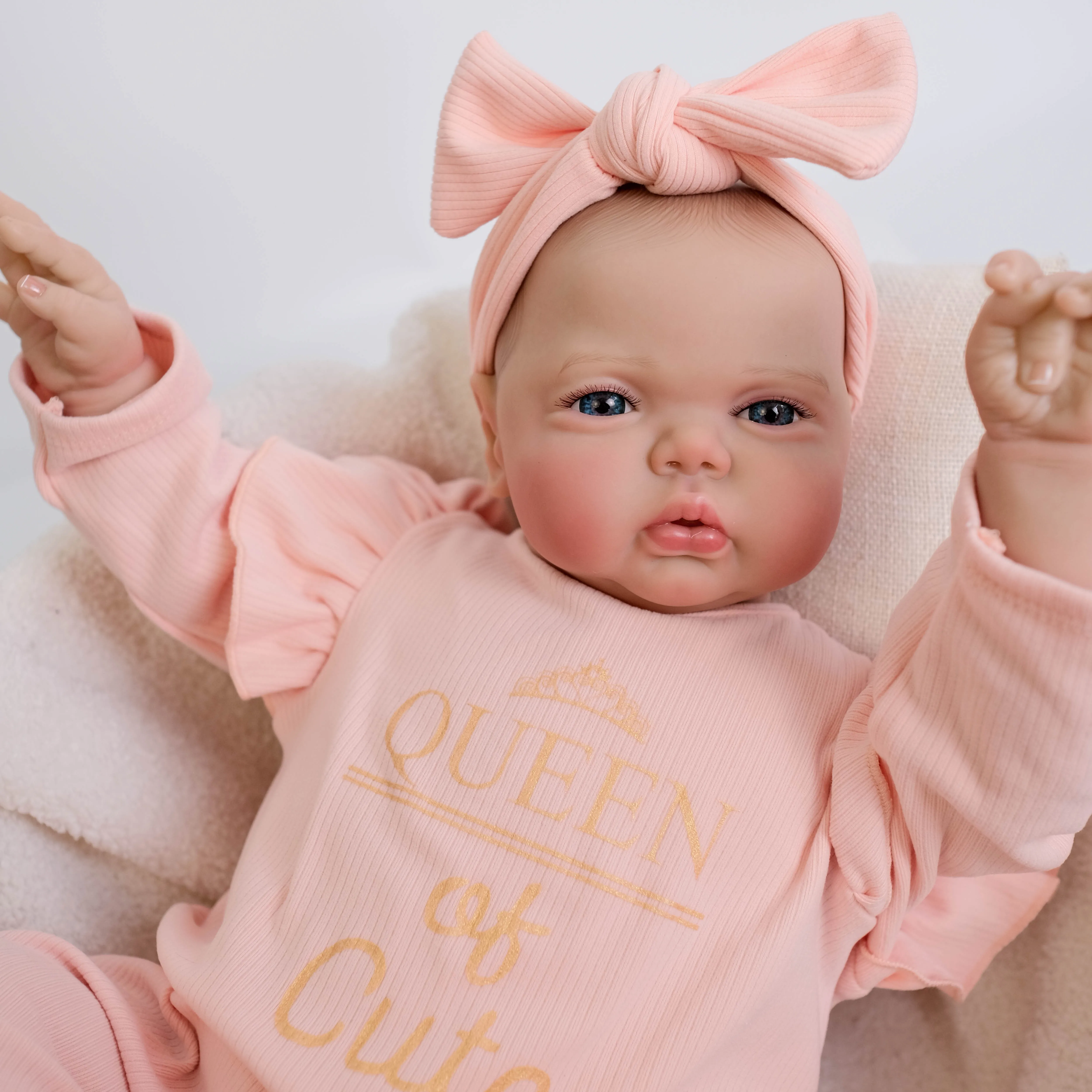 NPK 24Inch pickle Awake in Soft Cloth Body Lifelike Reborn Toddler Hand painted Hair Cuddly Baby Doll  Baby