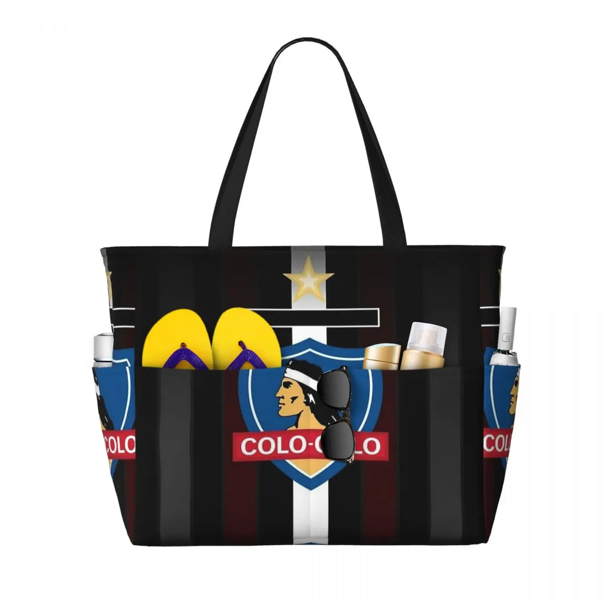 

Golden Colo-Colo Campeon DE Chile Beach Tote Bag Sport Gym Yoga Duffle Large Tote Bag Women Travel Bag Fitness bag