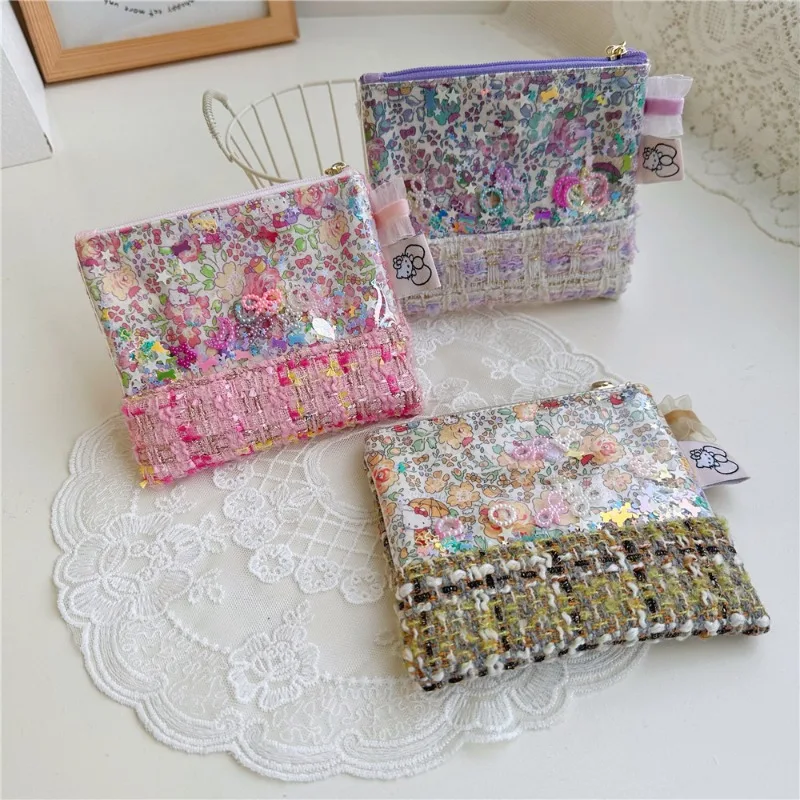 

Hello Kitty Makeup Bag Kawaii Women Cartoon Versatile Girl Mobile Phone Lipstick Change Storage Decoration cute Gift Wholesale