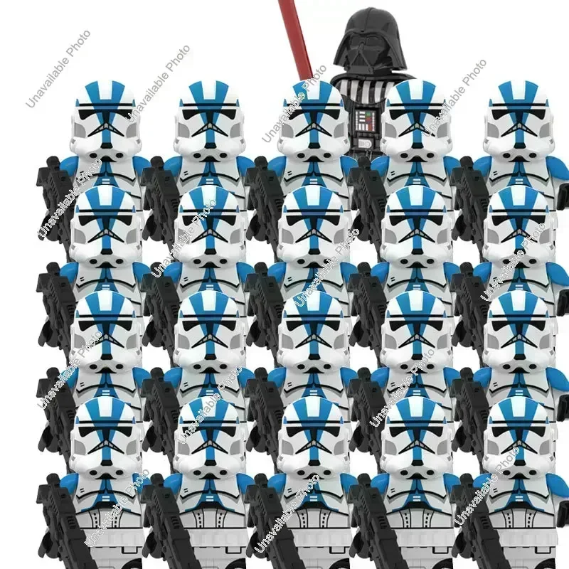 BLOKEES 21-teiliges Set Neue Star Wars Kommandant Fox Bausteine Klon-Trooper Coruscant-Angriffstrooper Mini-Actionfiguren Spielzeug
