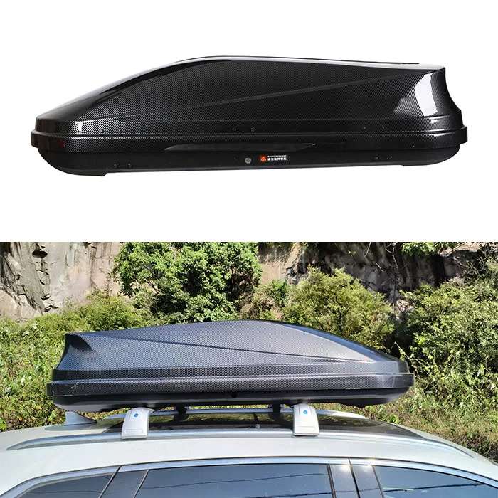 750L Carbon Fibre Large Capacity Car Luggage Roof Box ABS Plastic Roof Cargo Box For Car 1set