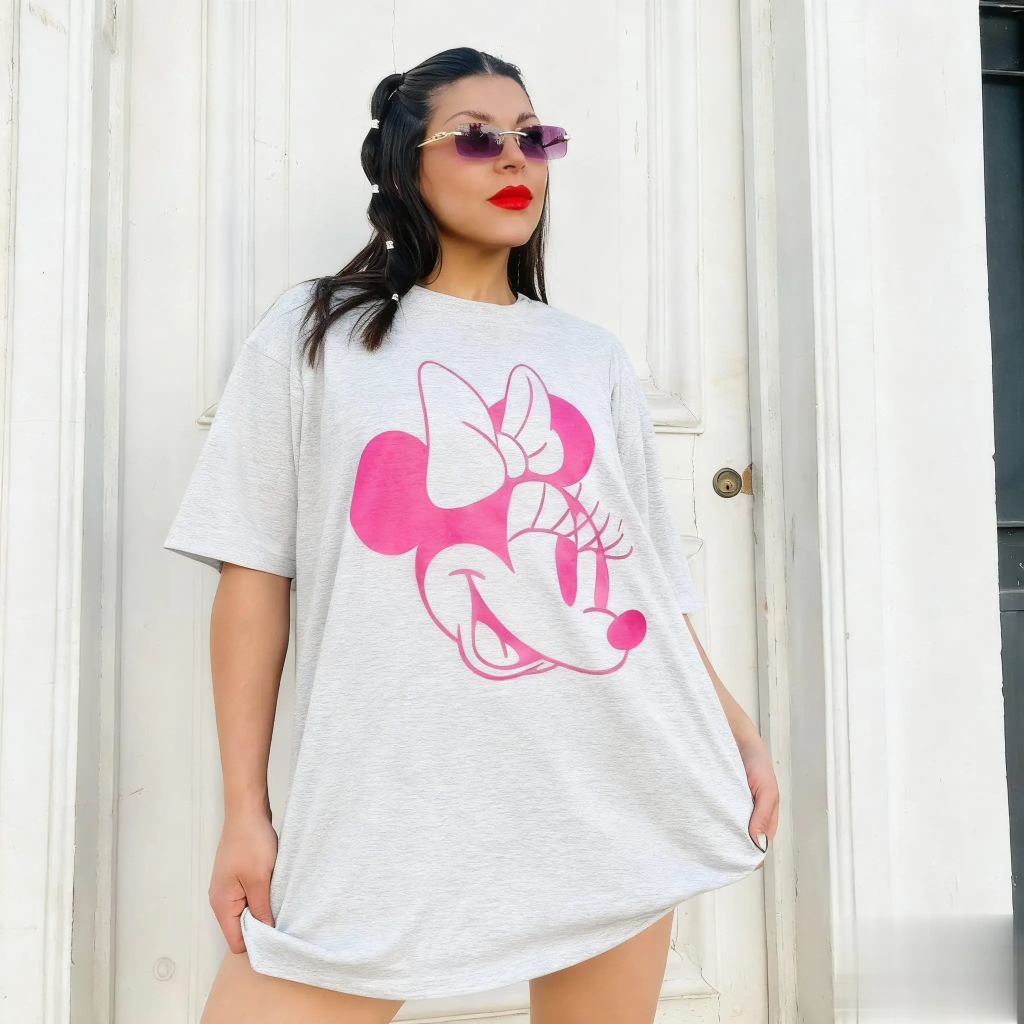 Neue Sommer Trendy Mickey Maus frauen T Shirt Casual Streetwear Graphic Tee Baumwolle Kurzarm Tops Disney Cartoon Print Y2k
