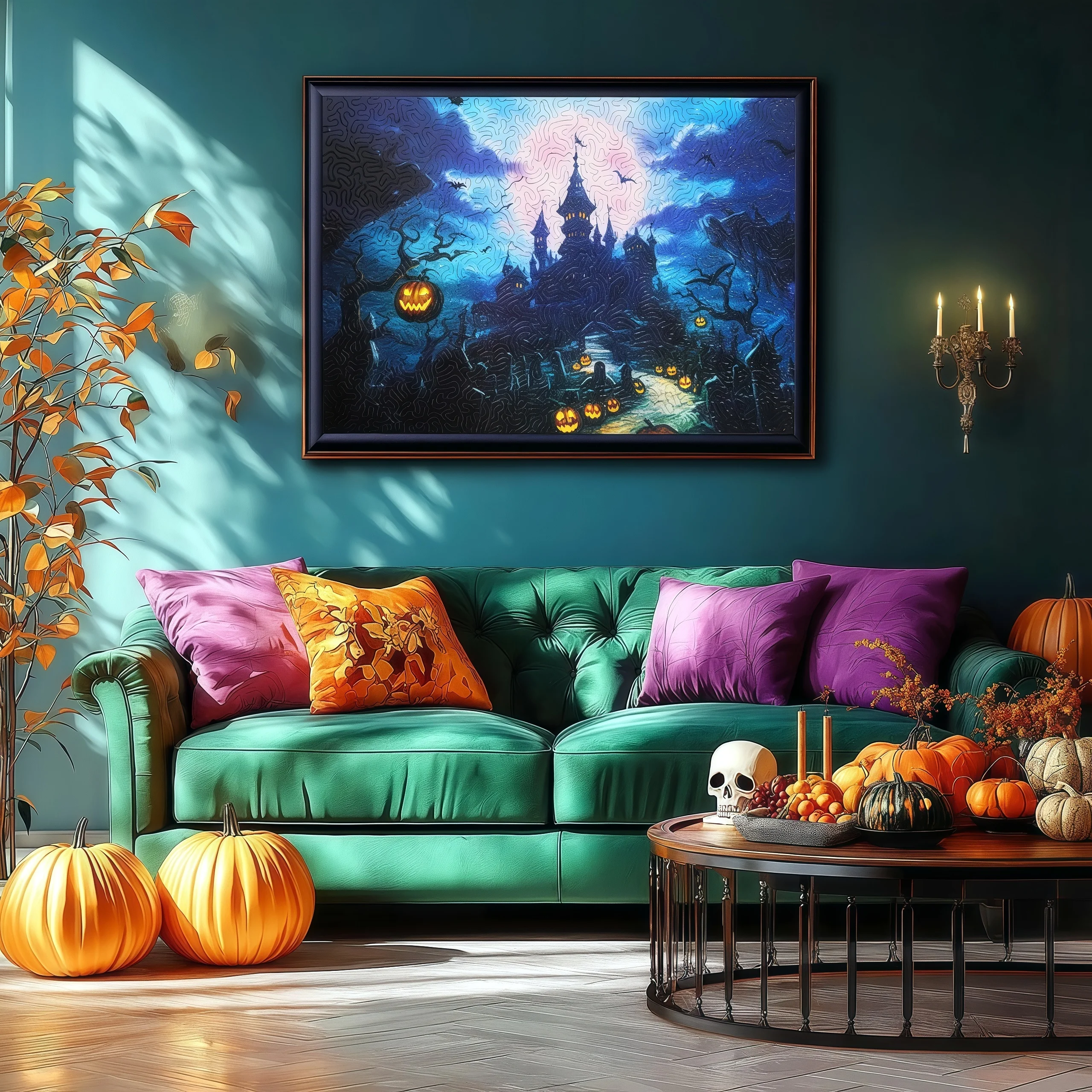 Puzzle Halloweenowe o specjalnych kształtach, klasyczne puzzle z motywem horroru, wyzwaniowe i unikatowe, prezent na Halloween dla dorosłych i dzieci.