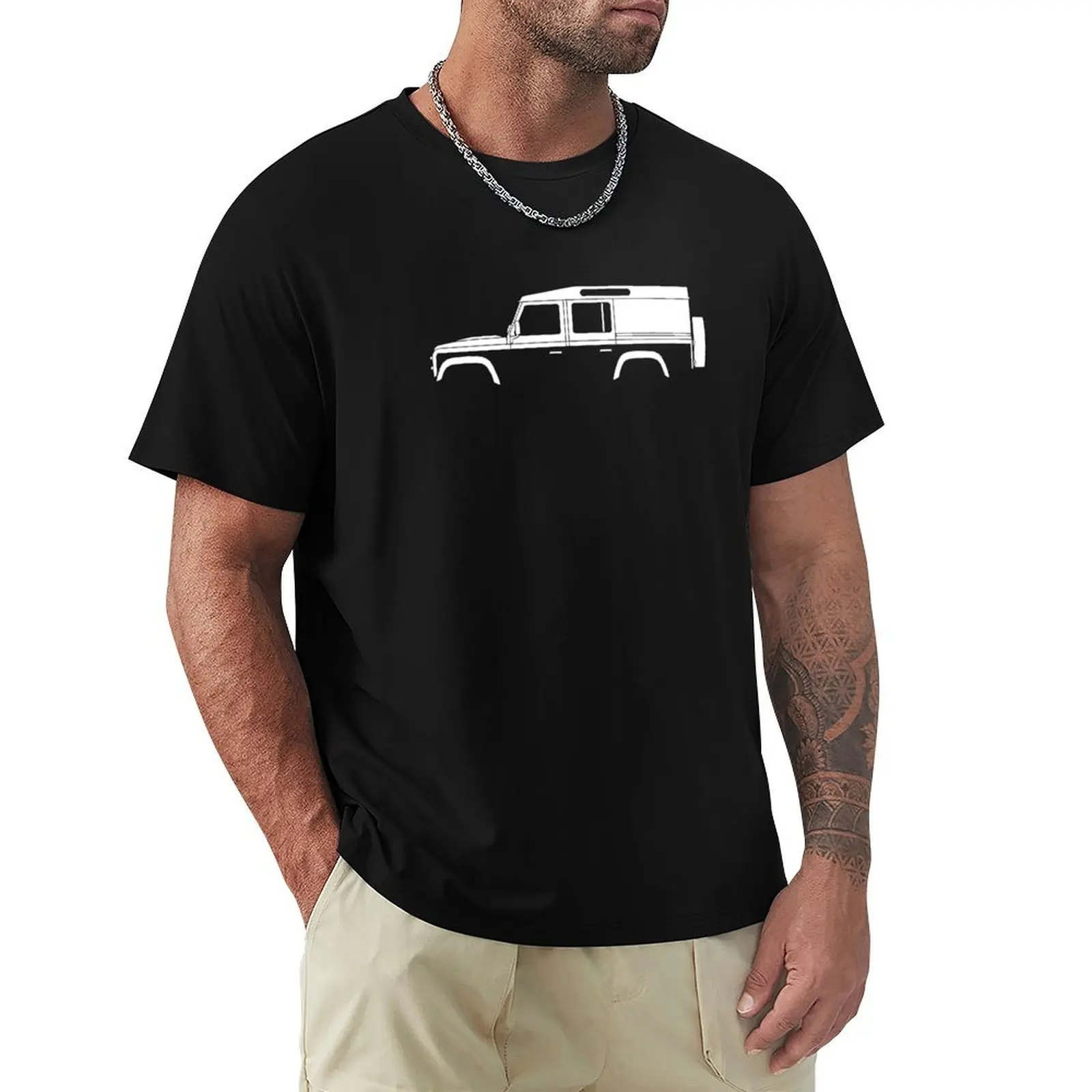 

4x4 silhouette - 110 Landy utility wagon van T-Shirt Minimalist Casual Short Sleeve Top