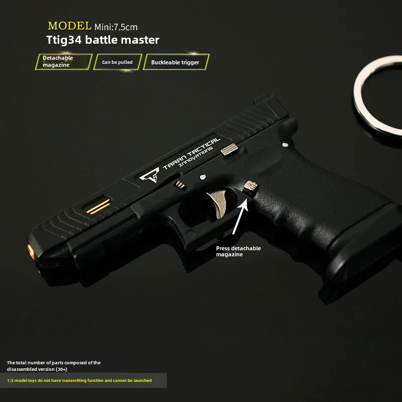 Mini dije de pistola 1:3, llavero de modelo de Metal de nailon semialto extraíble TTI G34 Combat Master Glock