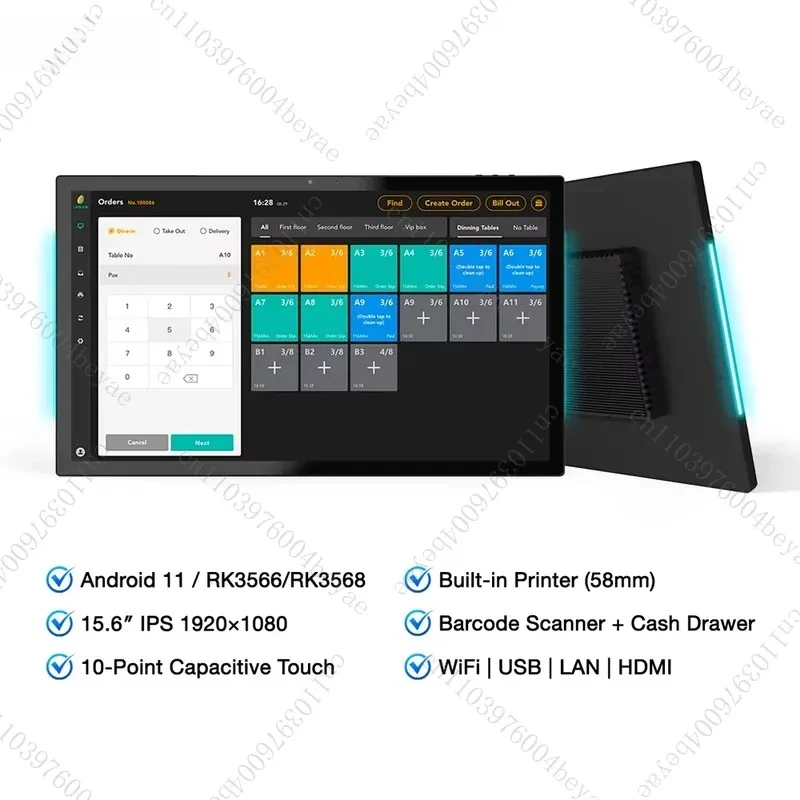 15.6 Restaurant desktop all-in-one retail touch cash register Pos end point cash register