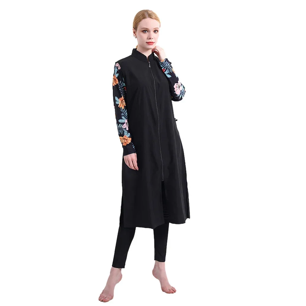3 pièces Burkini Femme Musulmane Maillot De Bain femmes musulmanes maillots De Bain imprimé pantalon Hijab Maillot De Bain modeste Islam Maillot De Bain maillots De Bain