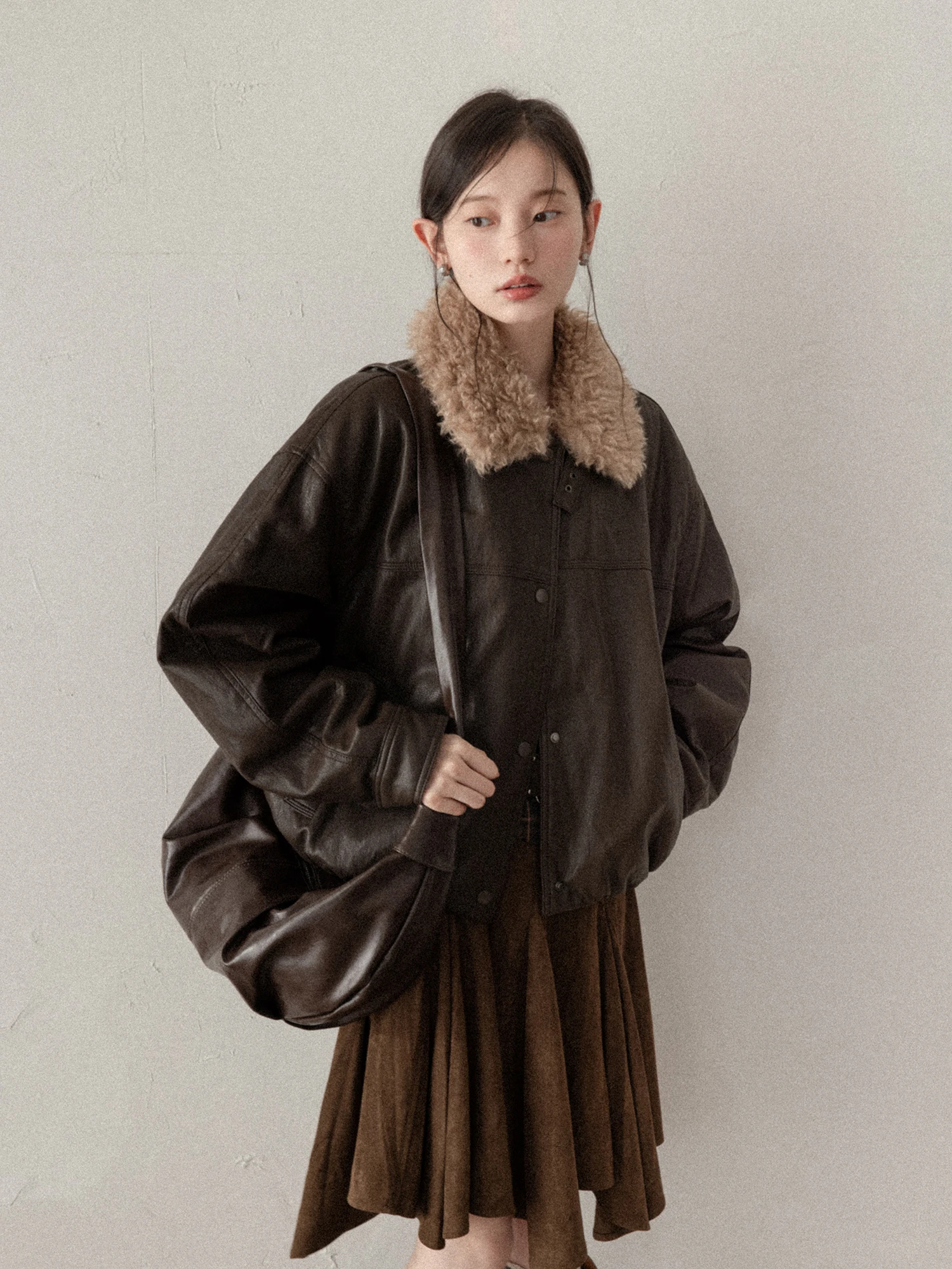 Warm Thiened Motorcycle Sle Jaet Women's ort Outerwear Winter New Arrival Canton S American Retro Leather Coat
