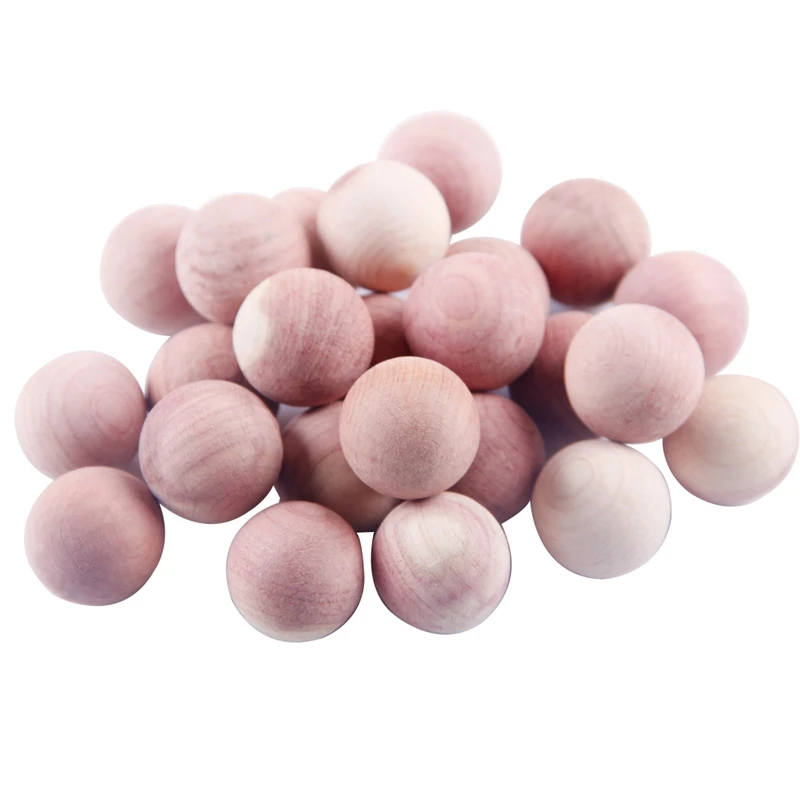 24Pcs Natural Cedar Balls Aromatic Red Cedar Wooden Moth Balls For Clothes Storage Drawer Wardrobe Freshener Accessories