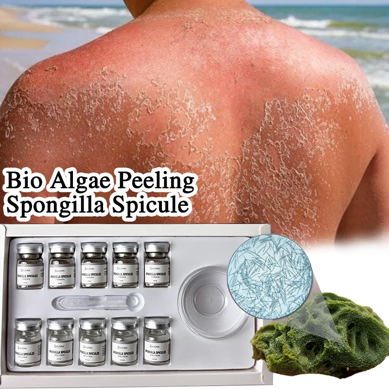 R Bio exfoliación de algas Spongilla Spicule acné espinillas oscuras estrías cicatriz eliminar líneas finas y arrugas kit de reparación de la piel