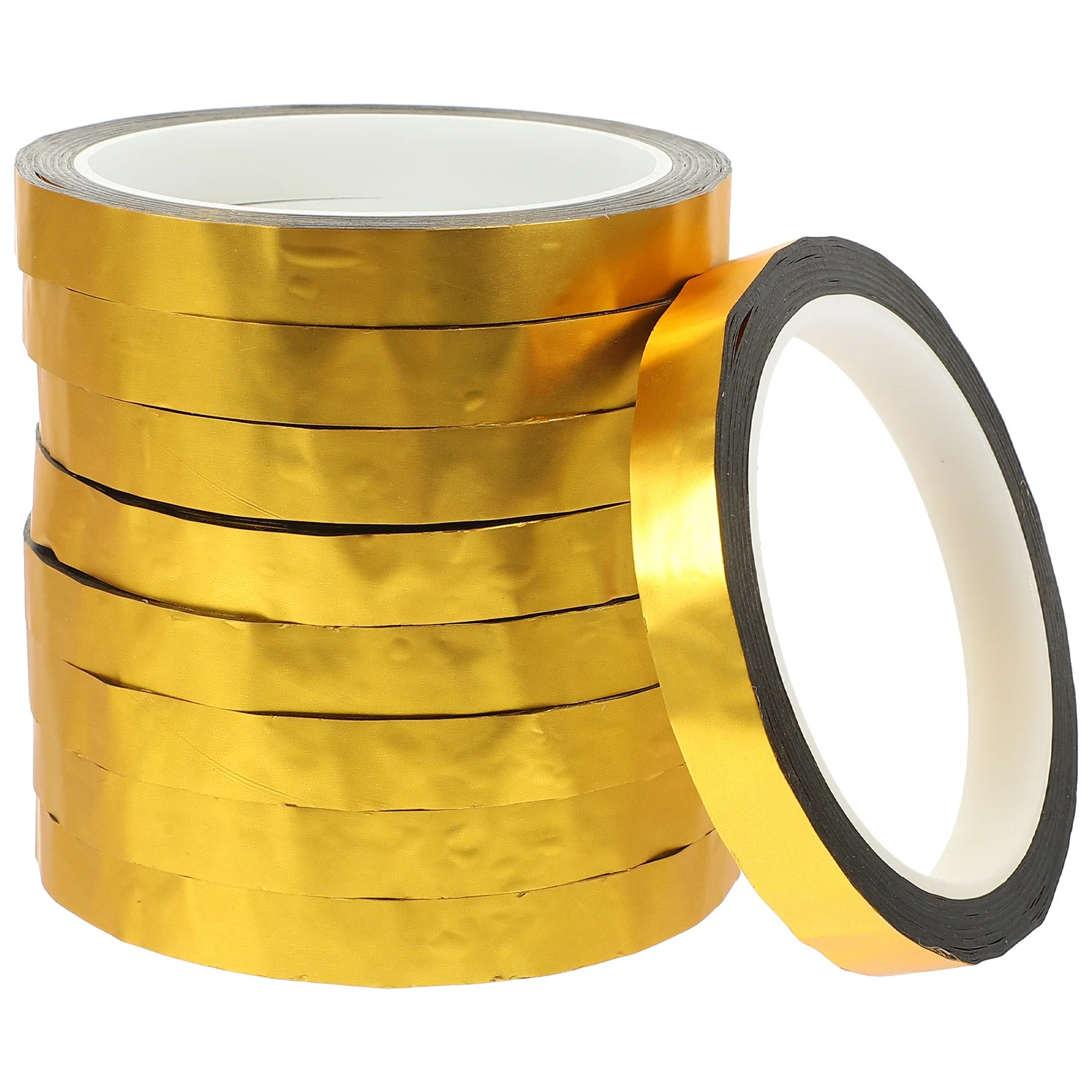 

9 Rolls Gold Decorative Tape High Grade Pet Mirror Wrapping Tape for Graphic Arts DIY Crafts Scrapbooking Wall Decor