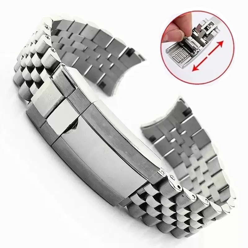 20mm 21mm Jubilee 904 Watchband For Rolex Sub GMT Yacht Daytona Men's Strap Luxury watch chain Mod Parts Replacement Accessories