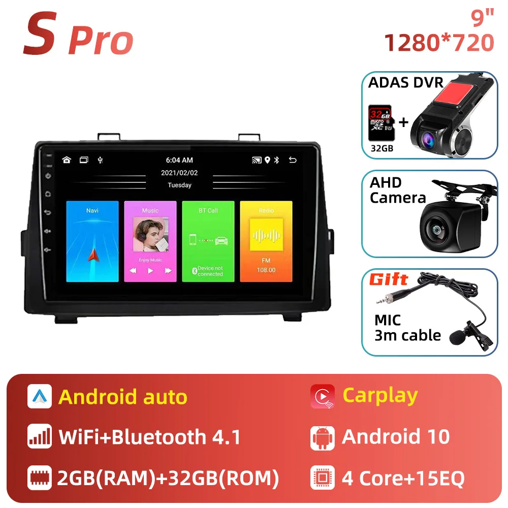 Voor Toyota Noah Voxy 70 2007-2013 2 Din Android Autoradio Stereo GPS Carplay Navigatie Head Unit Autoradio multimedia Kaarten