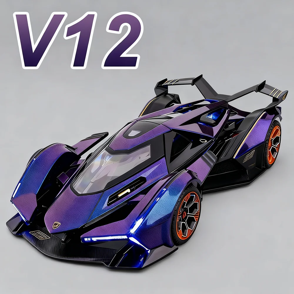 Scala 1:18 Lambor V12 LP770 pressofuso in lega modello di auto sportiva giocattoli suono luce tirare indietro porte aperte veicolo regalo di Natale per ragazzo