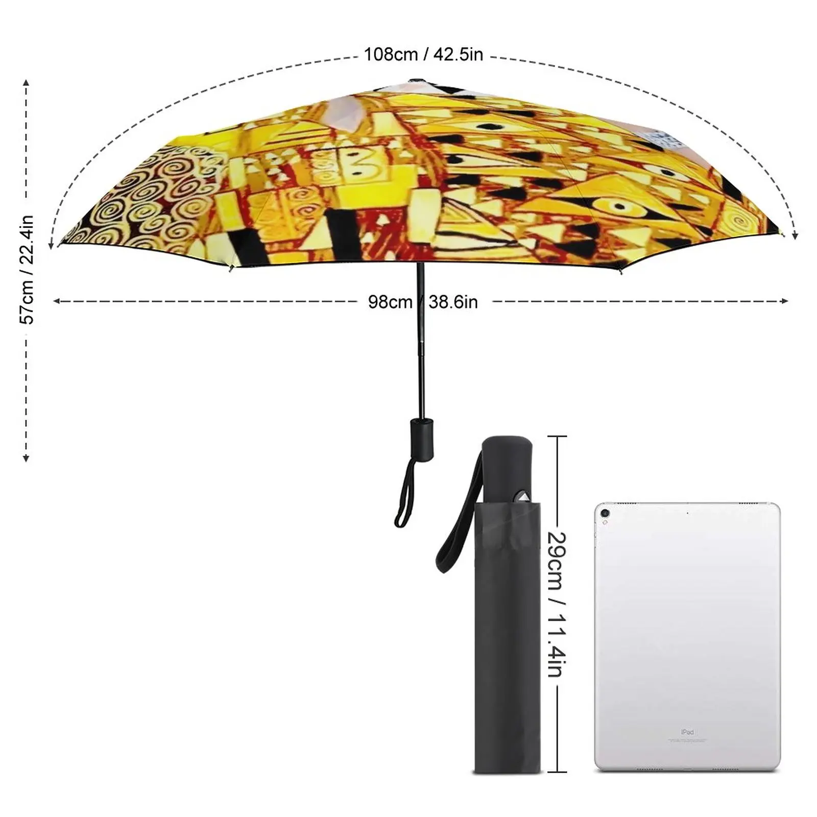 Klimt Art Umbrella Adele Bloch Bauer UV Protection Auto Umbrella Creative Art Compact Car Umbrella