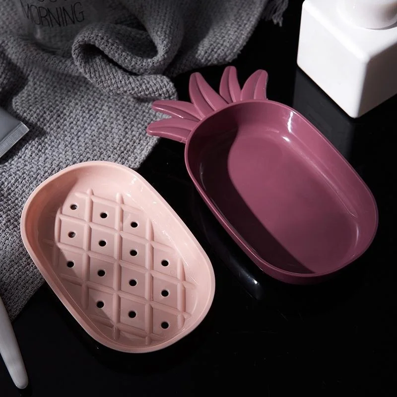 Creative Pineapple Shape Drain Soap Box Soap Storage Box Easy Clean Soap Dishes Holder Bathroom Supply