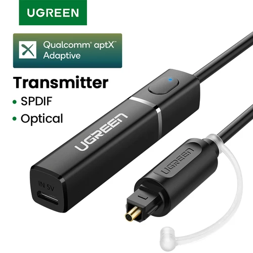 Transmisor Bluetooth con aptX HD Adaptive 5,4 TV PC HD Digital Toslink adaptador óptico SPDIF transmisor inalámbrico de Audio