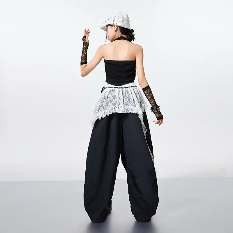 Vêtements de danse Jazz Kpop pour filles, costume de Performance Hip Hop, hauts nombril d'été, pantalons Baggy, ensemble de vêtements de rue pour défilé de mode