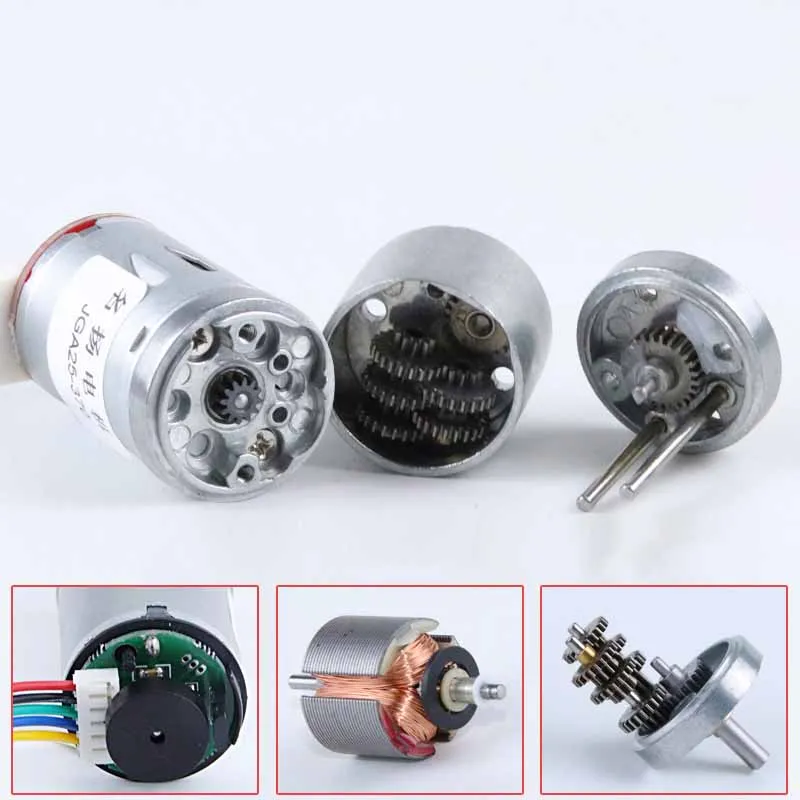 Low Speed Micro DC Gear Motor 24v12v with Encoder Speed Regulation High Torque Gear 370 Motor Motor DC Electric Motor for DIY