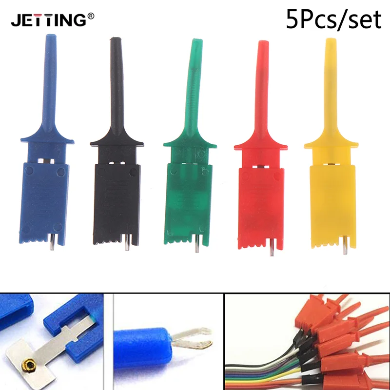 High Quality 5Pcs/set Meter Tester Leads Test Probe Hook For SMD IC Test Cilps SMD IC Hook