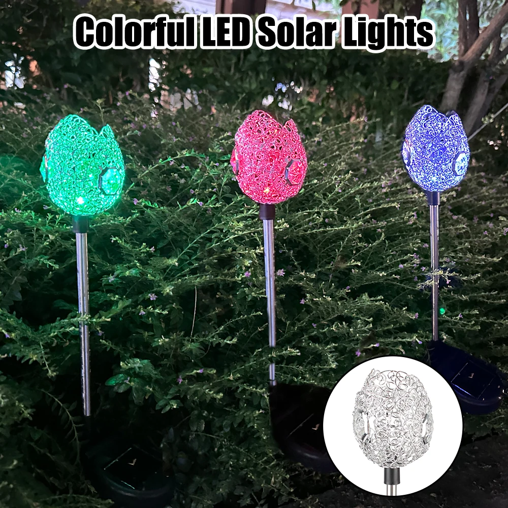 

Lawn Lamps RGB LED Solar Lights Colorful Path Walkway Patio Copper Wire Decorative Outdoor Garden IP65 Waterproof Lighting