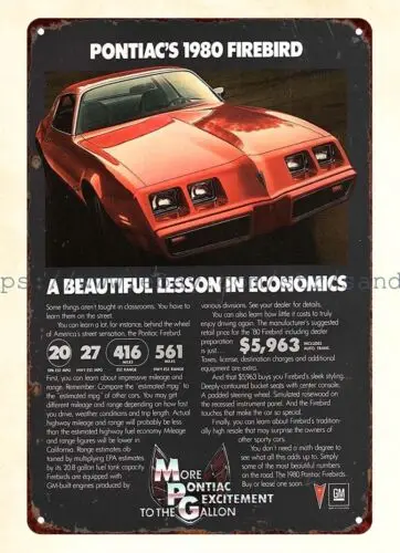 1980 auto car A Beautiful Lesson mechanic man cave metal tin sign metal wall art