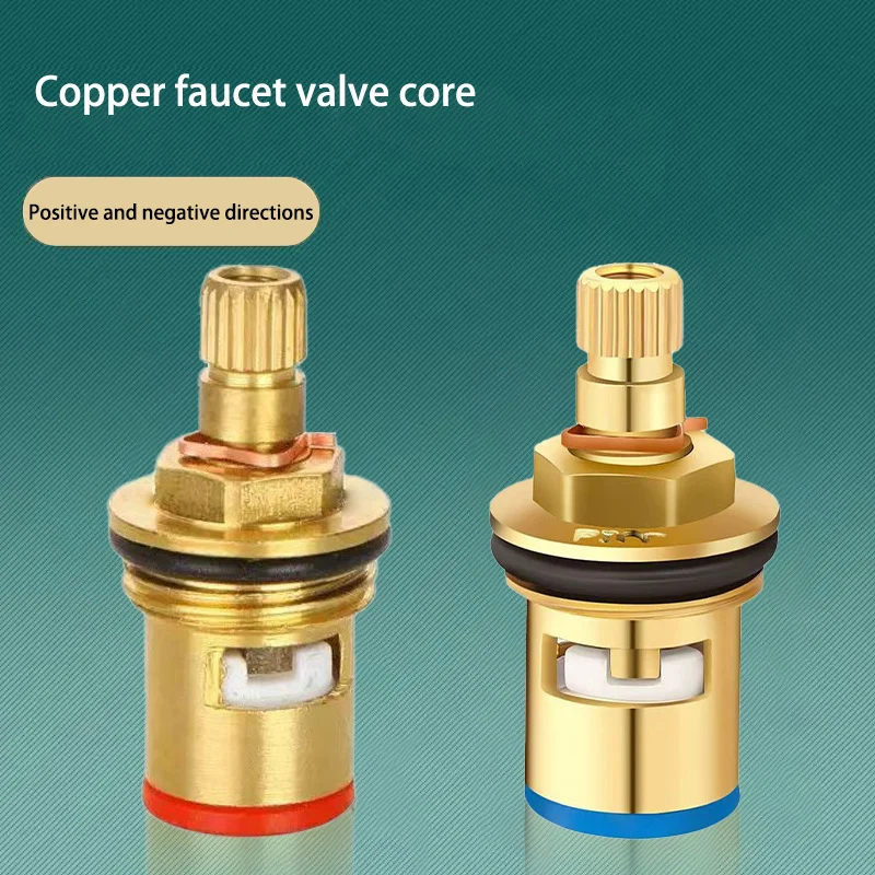 Faucet Valve Core Double Tooth Full Copper Valve Core Kitchen Hot And Cold Faucet Inner Core Concealed Shower Valve Core