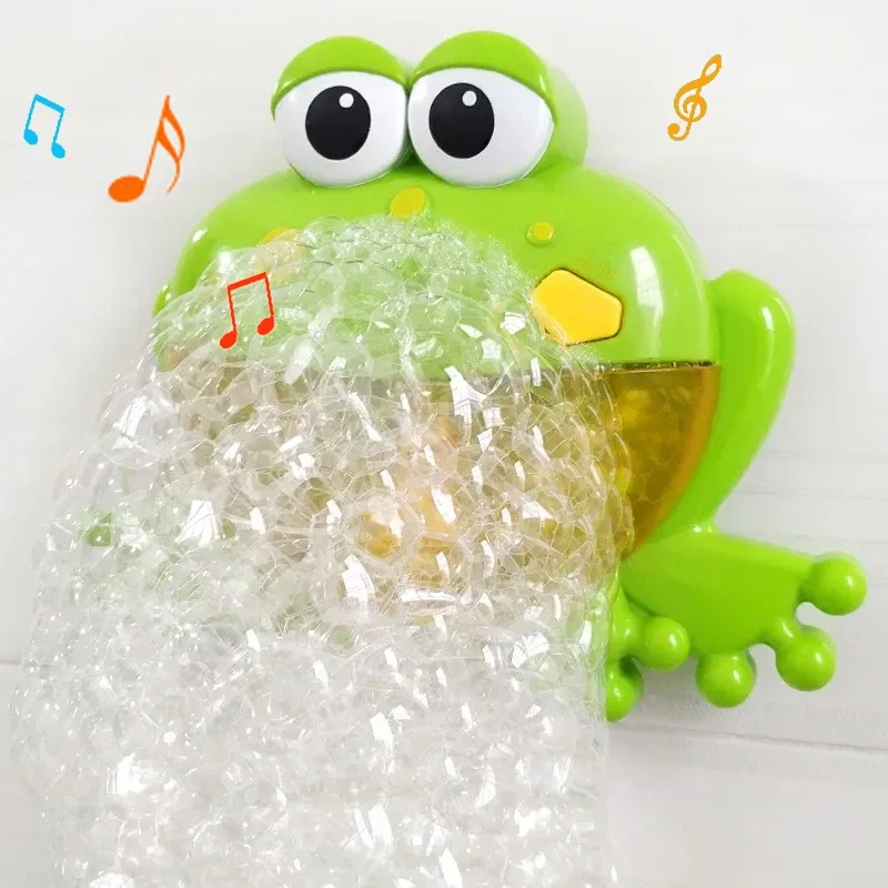 Baby Badespielzeug Seifenblasenmaschine Krabben Frosch Musik Kinder Badespielzeug Badewanne Seife Automatischer Seifenblasenhersteller Baby Badezimmer Spielzeug für Kinder