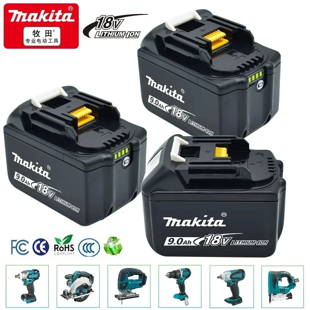 

Оригинальная батарея Makita 9 Ач/12 Ач/18 Ач для Makita 18 В BL1830B BL1850B BL1850 BL1840 BL1860 BL1815, сменная литиевая батарея