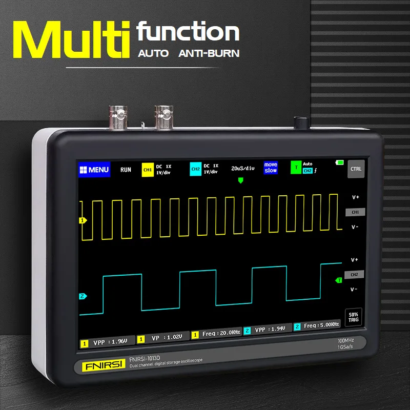 FNIRSI 1013D Dual Channel Digital Touch Panel Oscilloscope 100M Bandwidth 1GS Sample Rate