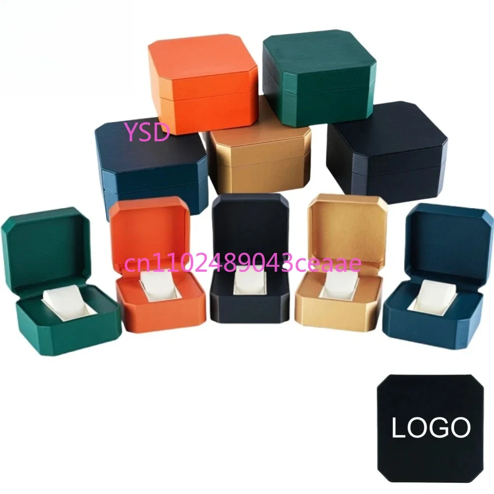 1Pcs High Grade PU Octagonal Watch Case Jewelry Storage Gift Box Free Customization Logo Wholesale