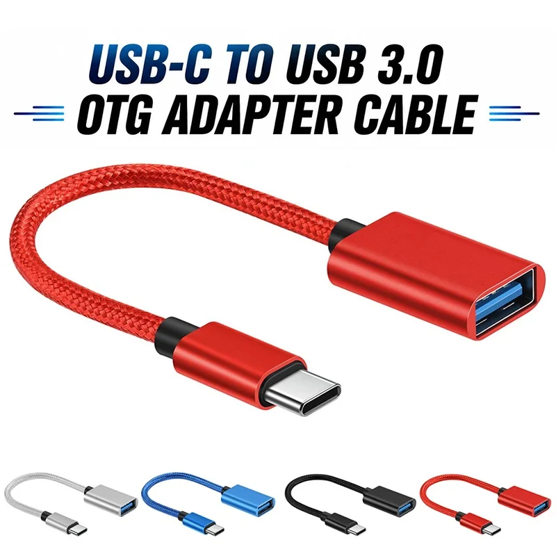 OTG Type C Cable Converter External Storage Transfer Cable For USB Flash Drive Keyboard Student Office USB Converter Supplies