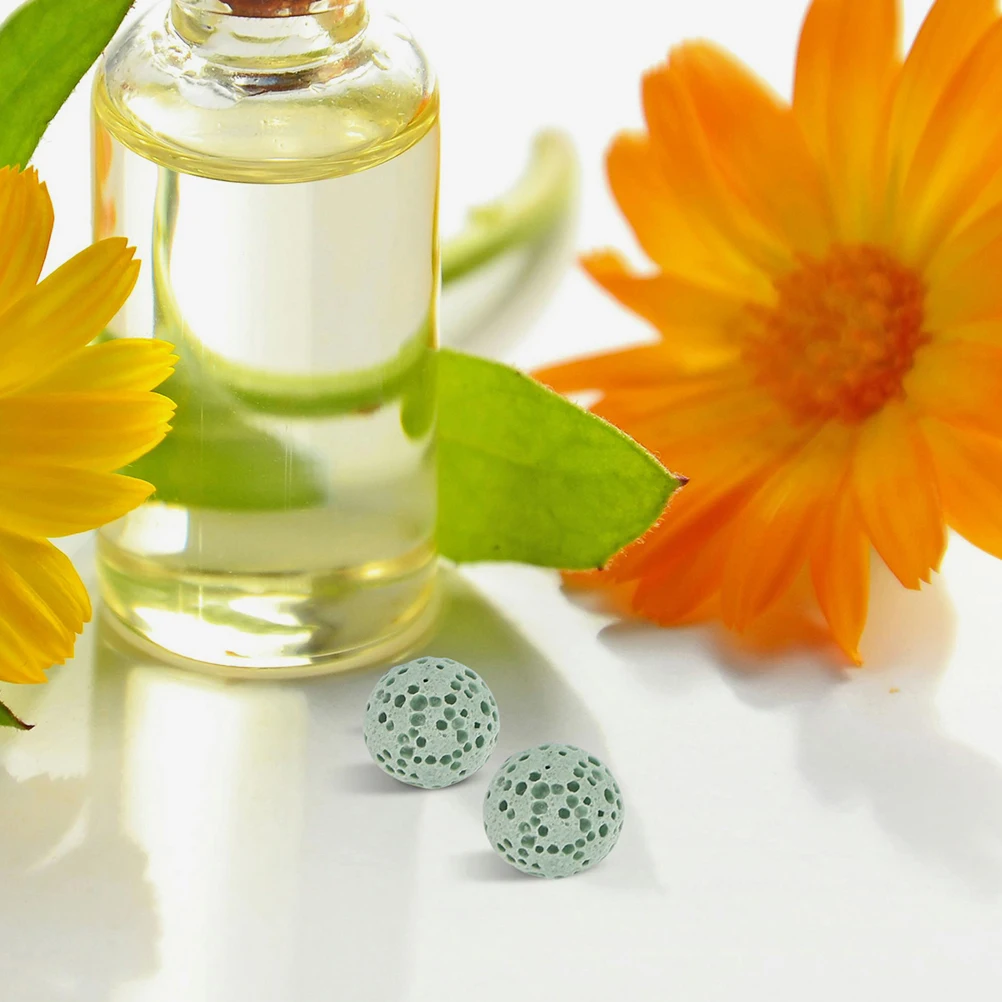 

39 Pcs Volcanic Stone Diffuser Beads Aromatherapy Pendant Plaster Essential Oil Necklace Jewelry for Women Light Green Miss