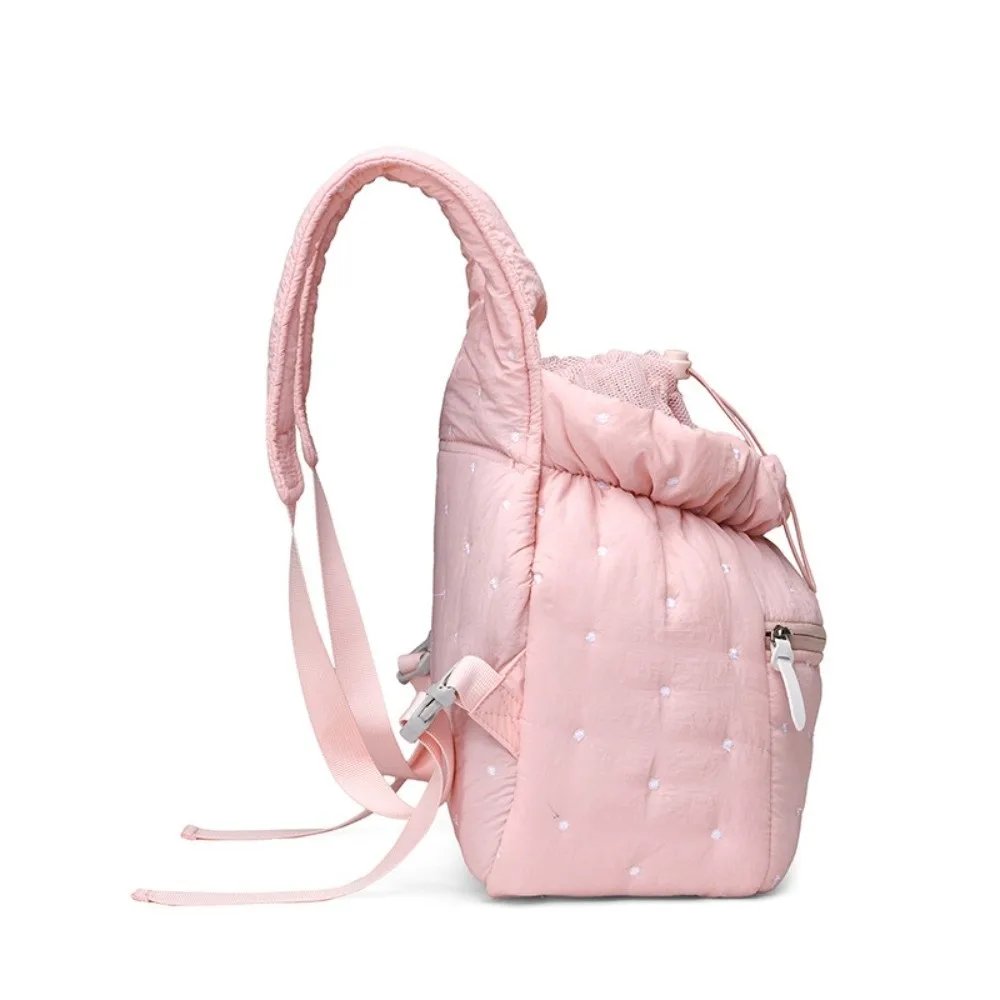 Oxford Cloth Polka Dot Pets Backpack Breathable Large Capacity Pet Cat Dog Bag Waterproof Drawstring