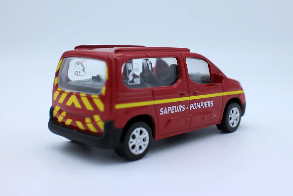 NEW 3 inches Cars 1/64 Scale Berlingo Rescure Fire Vehicle Diecast Alloy Toys for Collection Gift